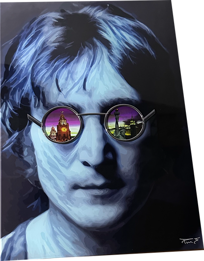 John Lennon The Beatles Unique Wall Art Blue