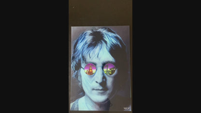 John Lennon The Beatles Unique Wall Art Blue Leading Video